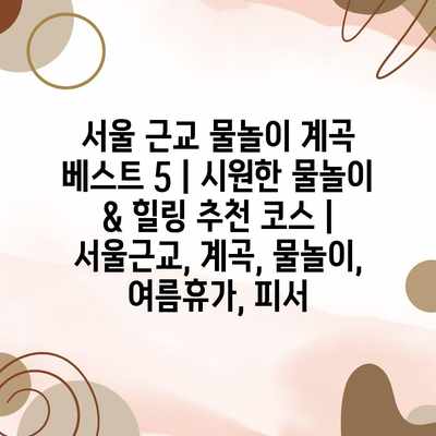 서울 근교 물놀이 계곡 베스트 5 | 시원한 물놀이 & 힐링 추천 코스 | 서울근교, 계곡, 물놀이, 여름휴가, 피서