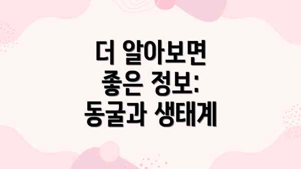더 알아보면 좋은 정보: 동굴과 생태계