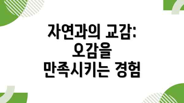 자연과의 교감: 오감을 만족시키는 경험