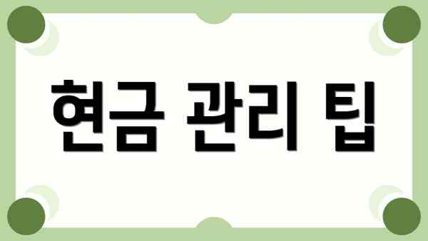 현금 관리 팁