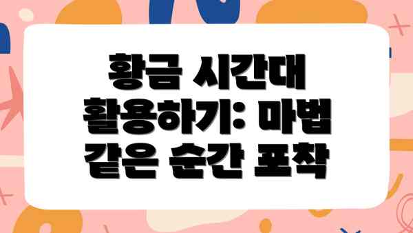 황금 시간대 활용하기: 마법 같은 순간 포착