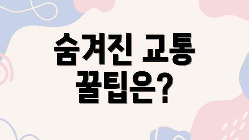 숨겨진 교통 꿀팁은?