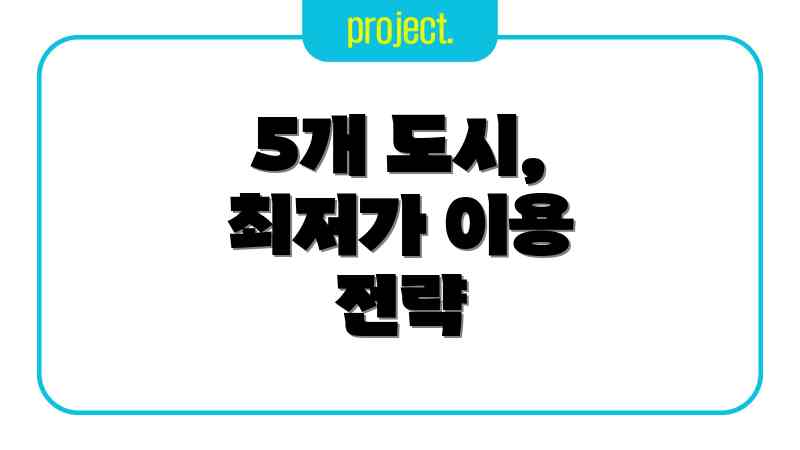5개 도시, 최저가 이용 전략