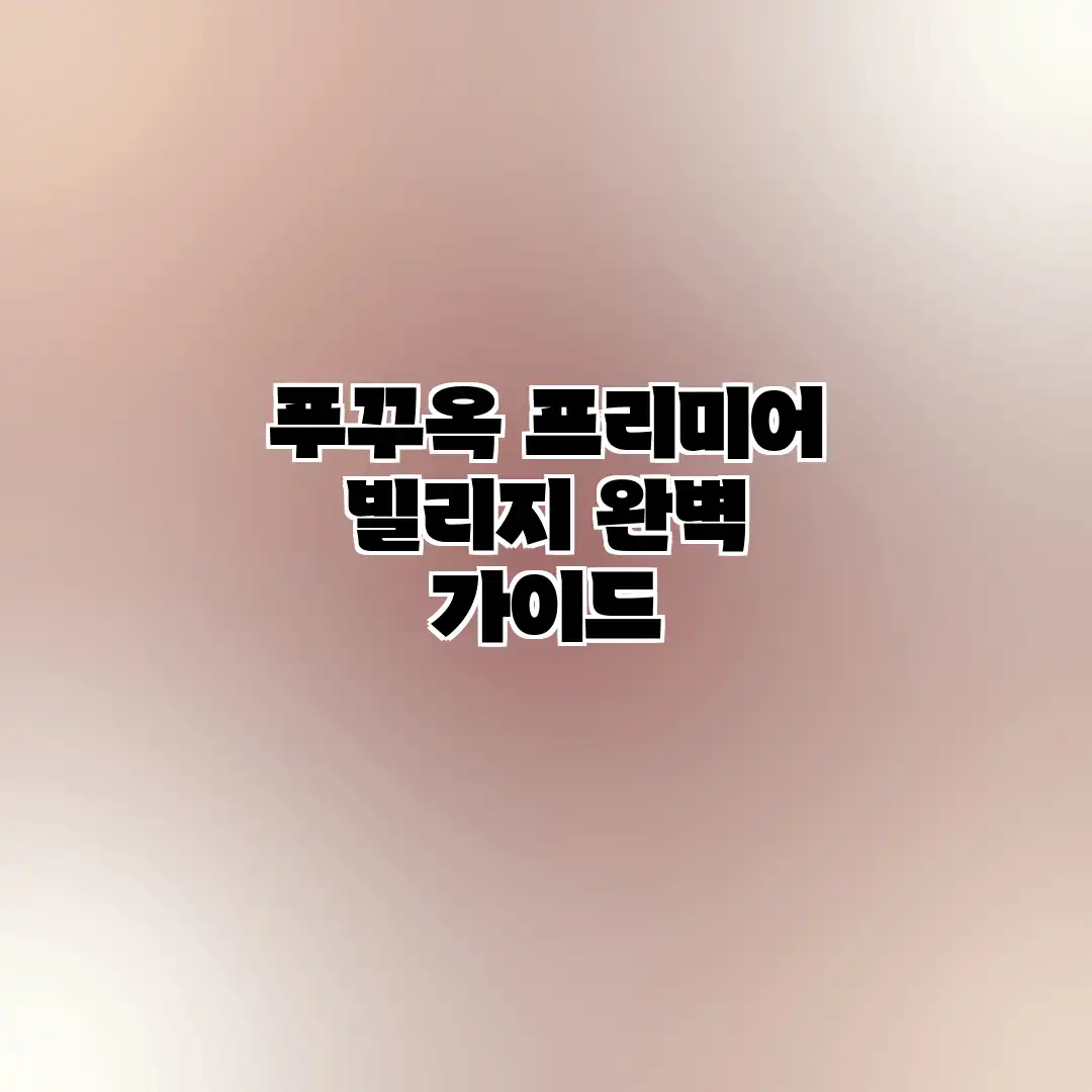 푸꾸옥 프리미어 빌리지 완벽 가이드 푸꾸옥 프리미어 빌리지 완벽 가이드