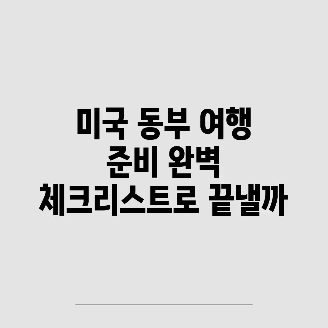 미국 동부 여행 준비, 완벽 체크리스트로 끝낼까?