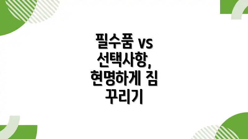 필수품 vs 선택사항, 현명하게 짐 꾸리기