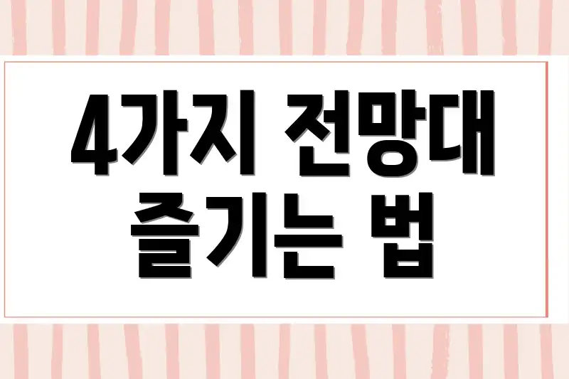 4가지 전망대 즐기는 법