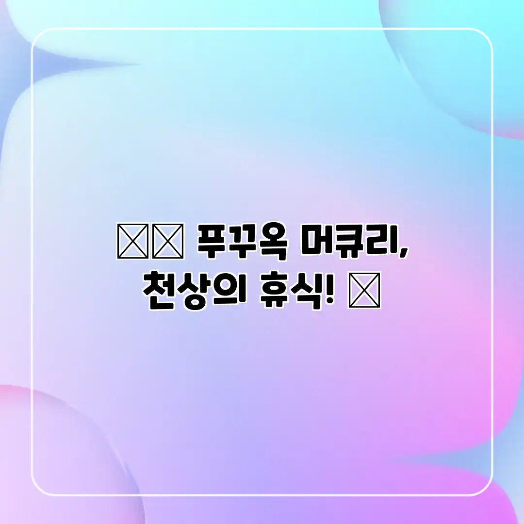 🏝️ 푸꾸옥 머큐리, 천상의 휴식! ✨